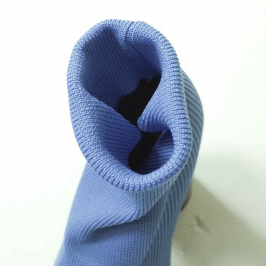 TOGA トーガ 17AW Heel Knit Leather Trimmed Ankle Boots リブニットアンクルブーツ TA81-AJ127 37(23-23.5cm) ブルー ポインテッドトゥ ソックス シューズ【TOGA】 7