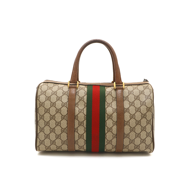 正規 値引き GUCCI グッチ GGスプリーム シェリーライン ボストン