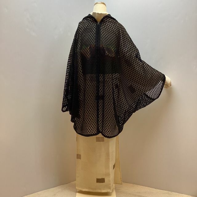 レースポンチョ羽織 黒地 着物コート 新品 ha171の通販 by レースポンチョ羽織 黒地 着物コート 新品 ha171の通販 by