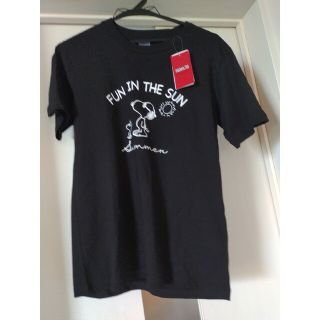 スヌーピー(SNOOPY)のスヌーピー　冷感　ピーナッツ　レギュラーTシャツ　ブラック　Mサイズ(Tシャツ(半袖/袖なし))