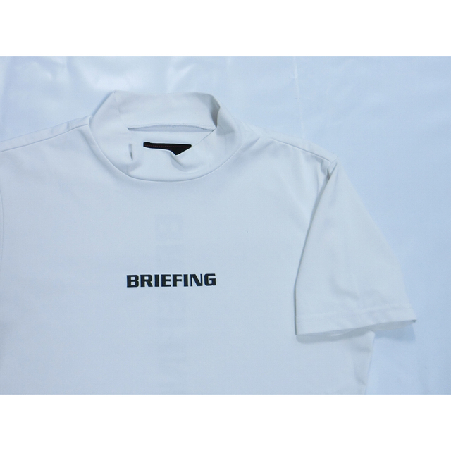 BRIEFING GOLF ブリーフィング　白いハイネックの半袖シャツ Sウエア