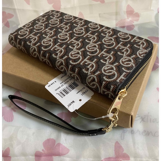 COACH(コーチ)のCOACH 茶色 ブラウン モノグラム 長財布 シグネチャー（専用紙袋　箱付き） レディースのファッション小物(財布)の商品写真