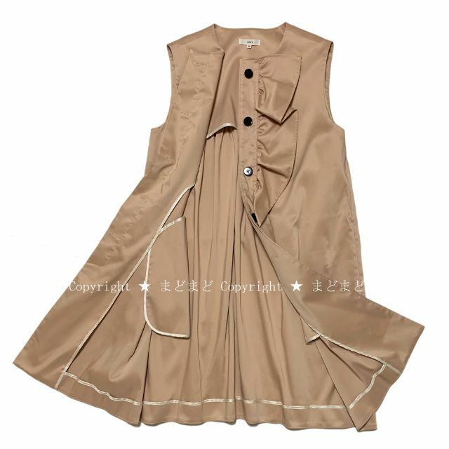 美品 yori ブライトフリルジレ 36 ロング ベスト ヨリ 2021
