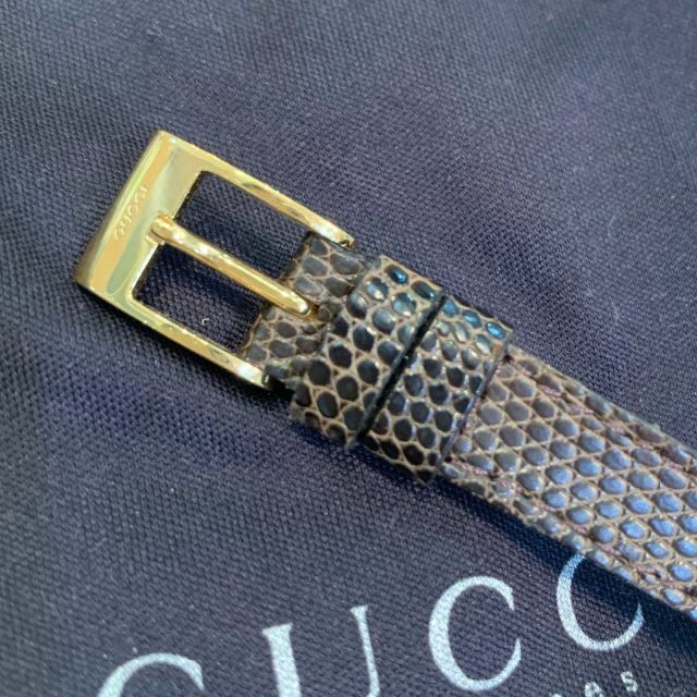 ☆美品☆GUCCI レディースウォッチ 3400FL リザードベルト 稼働品