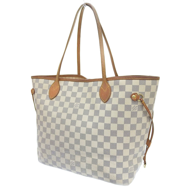 【本物保証】 ルイヴィトン LOUIS VUITTON ダミエ アズール ネヴァーフルMM トートバッグ 白 N51107