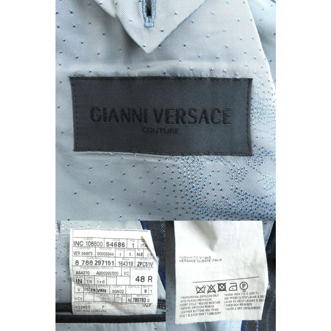 Gianni Versace 裏地メデューサ柄 セットアップ ダブル 紺