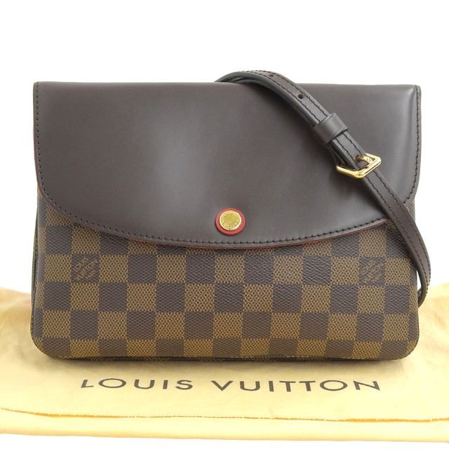 【本物保証】 布袋付 超美品 ルイヴィトン LOUIS VUITTON ダミエ トワイス 斜め掛け ショルダーバッグ エベヌ N48259