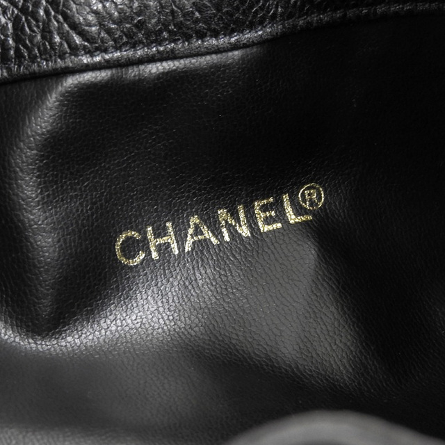 【本物保証】 保付 超美品 シャネル CHANEL トリプルココマーク 巾着バッグ ショルダーバッグ キャビアスキン ブラック シール付 2番台