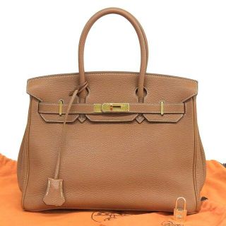 エルメス(Hermes)の【本物保証】 布袋付 超美品 エルメス HERMES バーキン30 ハンドバッグ トゴレザー ゴールド GP金具 □G刻印(ハンドバッグ)