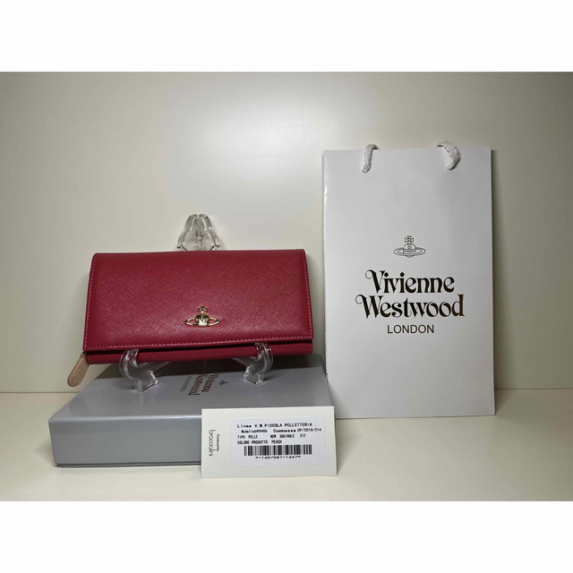 Vivienne Westwood(ヴィヴィアンウエストウッド)の✨新品・在庫限り✨ヴィヴィアンウエストウッド 長財布 ピーチ レディースのファッション小物(財布)の商品写真