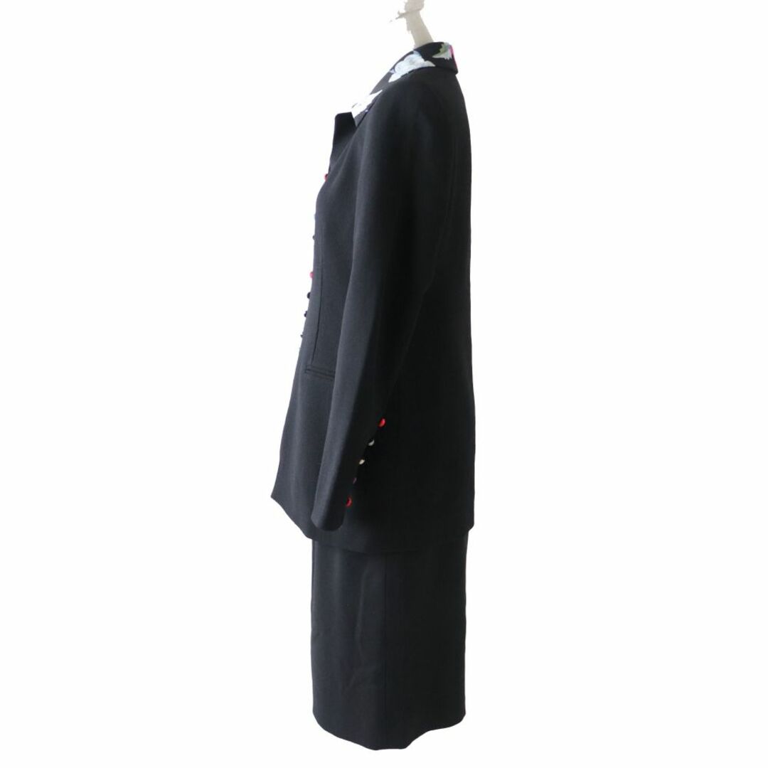美品◎LEONARD レオナール レディース ジャケット×タイトスカート/セットアップ/スカートスーツ ブラック 38