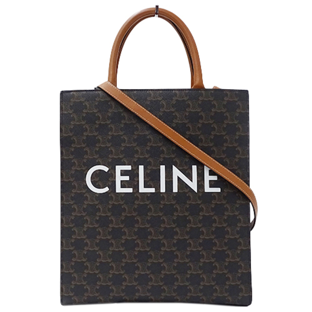 セリーヌ CELINE バッグ レディース ブランド トートバッグ ハンドバッグ ショルダーバッグ 2way トリオンフ キャンバス スモール バーティカル カバ タン ブラウン ロゴ おしゃれ―参考価格