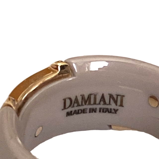 ダミアーニ Dアイコン セラミック K18 リング 指輪 美品 1Pダイヤ