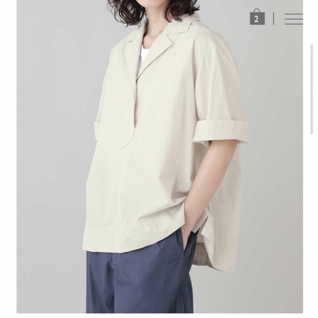 MHL. SANDED COTTON LINEN【2023SS】 シャツブラウス