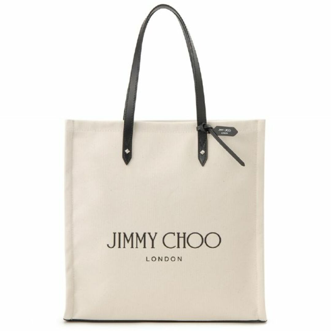 JIMMY CHOO(ジミーチュウ)のジミー チュウ JIMMY CHOO トートバッグ LOGOTOTE NATURAL/BLACK レディースのバッグ(トートバッグ)の商品写真