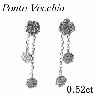 PonteVecchio - ポンテヴェキオ ダイヤ ピアス フラワー 0.52ct K18WG ...