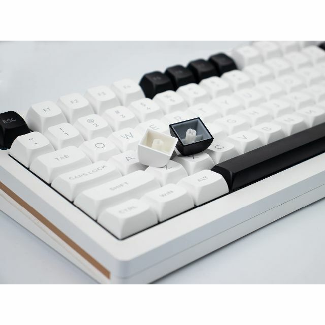 スマホ/家電/カメラ【色: White】187キー キーキャップ XVX ダブルショット PBT キ