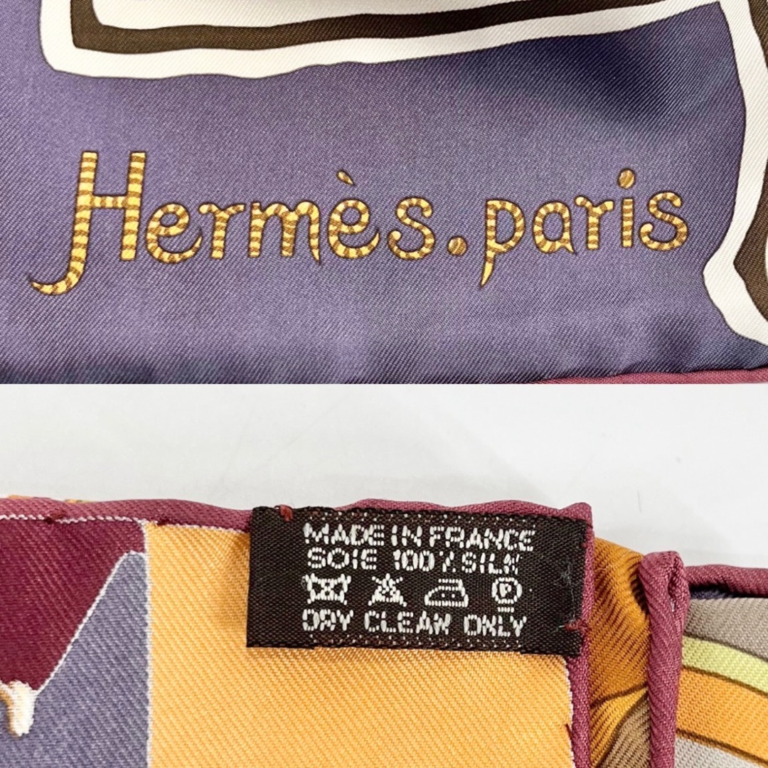 HERMES エルメス スカーフ カレ90 COUPONS INDIENS インドのかけら 大判 ファッションアイテム シルク    オレンジ マルチカラー レディース 定番 美品【品】 2