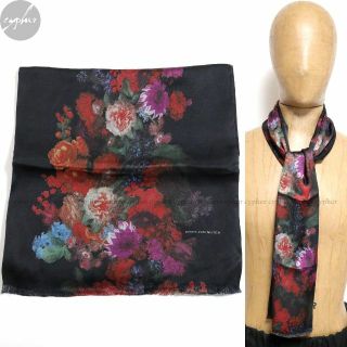 ドリスヴァンノッテン(DRIES VAN NOTEN)の新品 ドリスヴァンノッテン フローラル スカーフ ストール フラワー 花柄 黒(バンダナ/スカーフ)