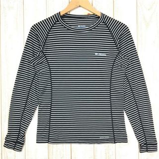 コロンビア(Columbia)のWOMENs L  コロンビア オムニウィック ボーダー ロングスリーブ Tシャツ クルーネック 速乾 COLUMBIA PL2629 ブラック系(その他)