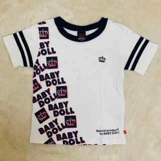 ベビードール(BABYDOLL)の【baby doll】ミッキー半袖Tシャツ ホワイト×ネイビー 110(Tシャツ/カットソー)