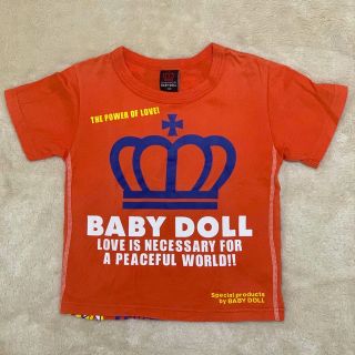 ベビードール(BABYDOLL)の【baby doll】ミッキー半袖Tシャツ  オレンジ 110(Tシャツ/カットソー)