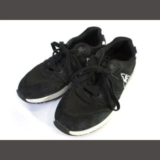 ルコックスポルティフ(le coq sportif)のルコックスポルティフ スウェード ローカット スニーカー 黒 刺繍 24.5 ㎝(スニーカー)