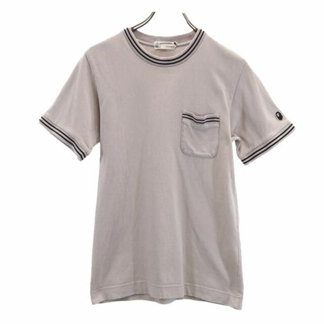 アベイシングエイプ 日本製 ロゴ刺繍 半袖 Tシャツ S グレー系 A BATHING APE 胸ポケット レディース   【230609】 メール便可