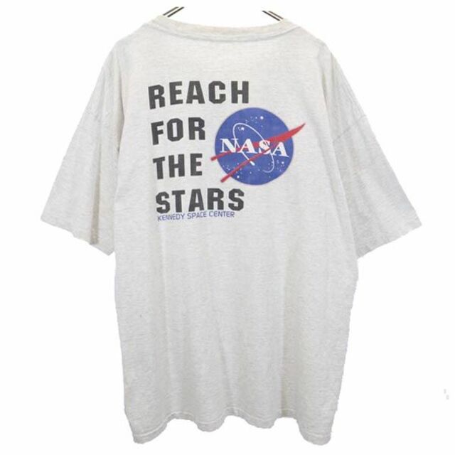 NASA 90s オールド バックプリント 半袖 Tシャツ グレー系  メンズ   【230609】 メール便可
