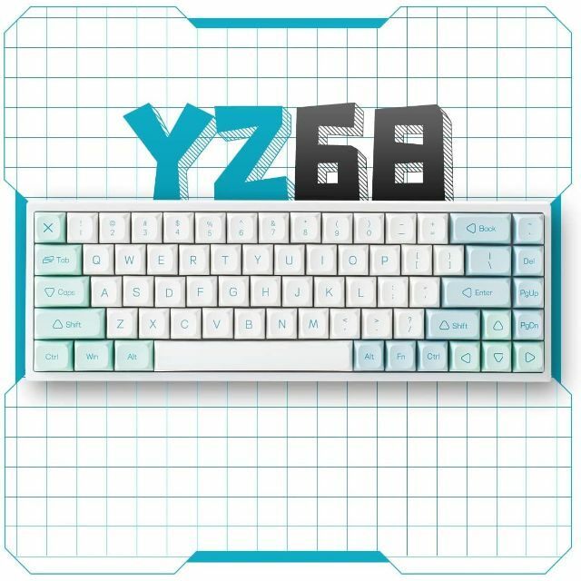 YUNZII YZ68 ミント 無線 ホットスワップ可能なメカニカルキーボード