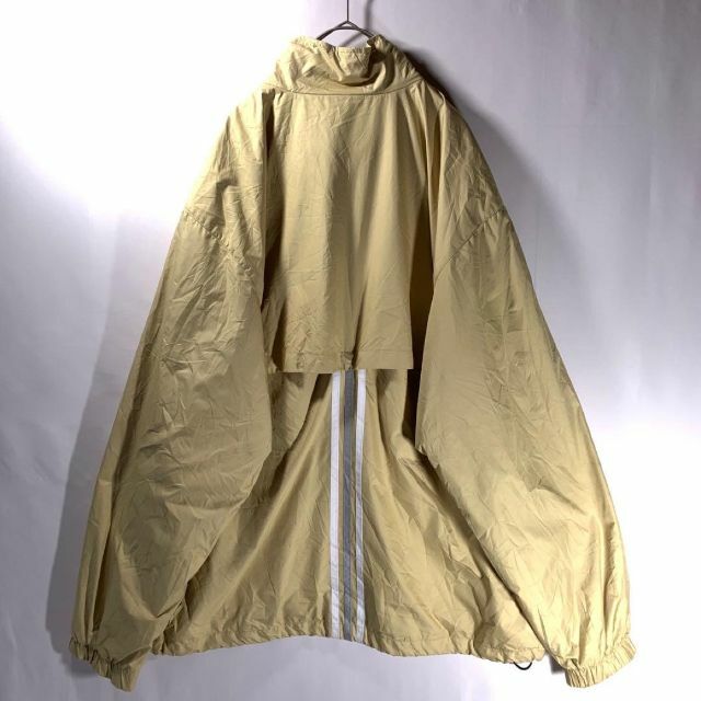 00s adidas カレッジ ナイロン ハーフジップ ジャケット ベージュ