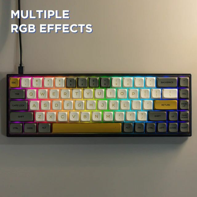 【色: ミント】YUNZII KC68 ホットスワップ可能なメカニカルキーボード
