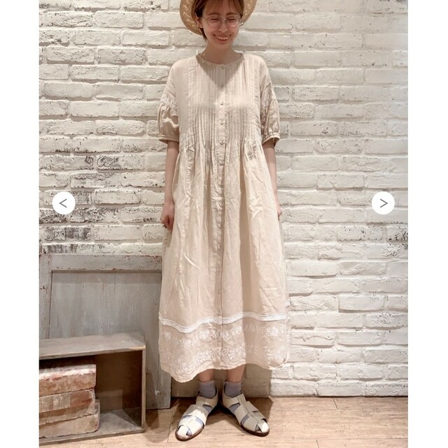 新品 TSUHARU 夏花刺繍ワンピース レースモチーフ柄刺繍ベスト