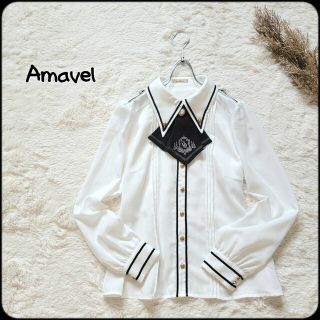 アマベル(Amavel)のAmavel/アマベル●リボンネクタイ2set♪金ボタン刺繍ライン長袖ブラウス(シャツ/ブラウス(長袖/七分))