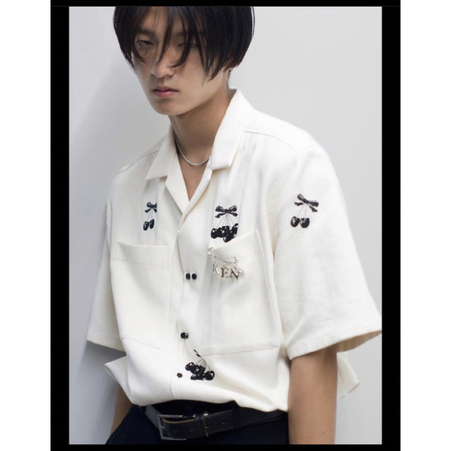 濃いピンク系統 tanakadaisuke Black cherry 刺繍シャツ | tatihome.com