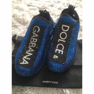 ドルチェアンドガッバーナ(DOLCE&GABBANA)の使用未使用近いドルチェアンドガッパーナスニーカーブルースワロスキー27センチ(スニーカー)