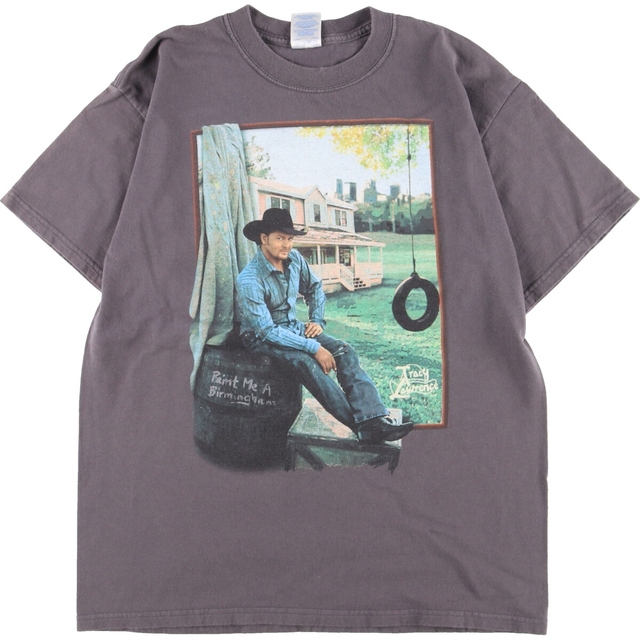 ギルダン GILDAN TRACY LAURENCE トレイシーローレンス 両面プリント バンドTシャツ バンT メンズL /eaa342510ホンジュラス製年代