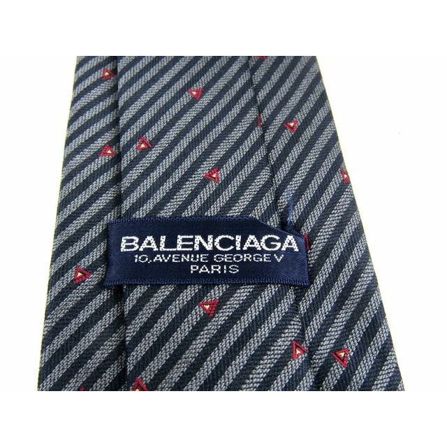 Balenciaga(バレンシアガ)のバレンシアガ ブランドネクタイ ストライプ柄 小紋柄 シルク 日本製 メンズ グレー BALENCIAGA メンズのファッション小物(ネクタイ)の商品写真