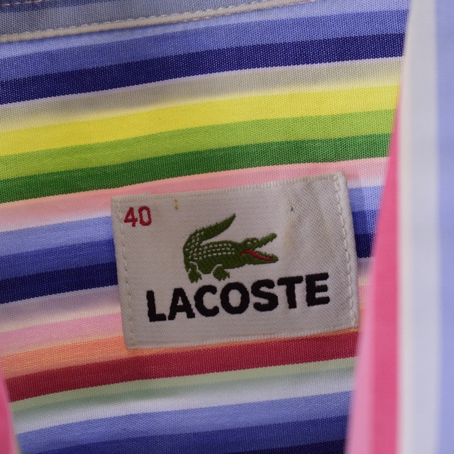 ラコステ LACOSTE 長袖 ボタンダウンストライプシャツ 40 メンズL /eaa341115