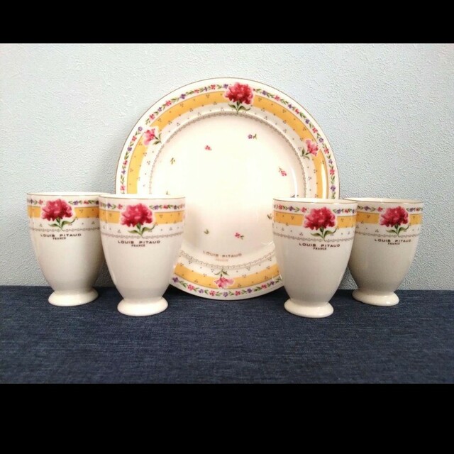 LOUIS PITAUD新品ルイピトーカレー皿パスタ皿花柄チューリップ5枚 ...