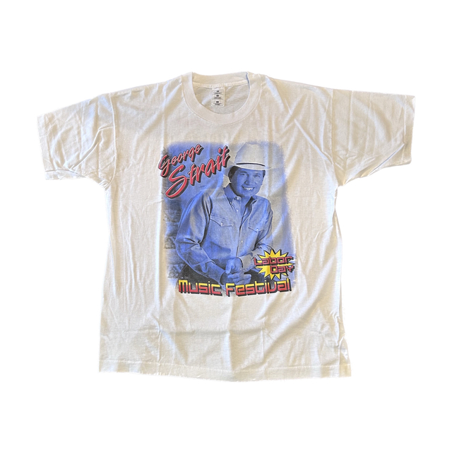 FRUIT OF THE LOOM(フルーツオブザルーム)の90's GEORGE STRAITジョージストレイトバンドTシャツ(XL)古着 メンズのトップス(Tシャツ/カットソー(半袖/袖なし))の商品写真