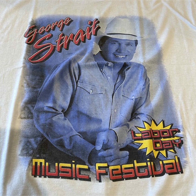 FRUIT OF THE LOOM(フルーツオブザルーム)の90's GEORGE STRAITジョージストレイトバンドTシャツ(XL)古着 メンズのトップス(Tシャツ/カットソー(半袖/袖なし))の商品写真