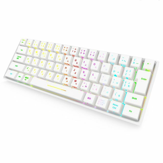 【色: White】WENRUI メカニカルキーボード 日本語配列 キーボードPC周辺機器