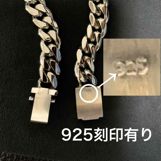 美品　特別製　シルバー925　喜平　マイアミ　チェーン　メンズ　ネックレス　8面