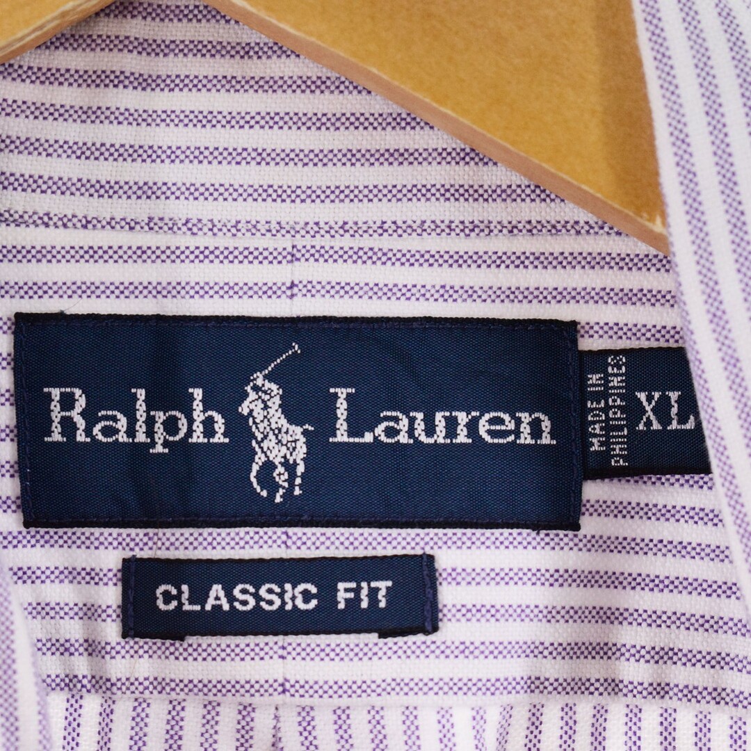 Ralph Lauren(ラルフローレン)の古着 ラルフローレン Ralph Lauren CLASSIC FIT クラシックフィット 長袖 ボタンダウンストライプシャツ メンズXL /eaa343891 メンズのトップス(シャツ)の商品写真