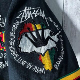 野花 卯月 【美品 黒タグ 80s】ステューシー 総刺繍 ラスタアイリー
