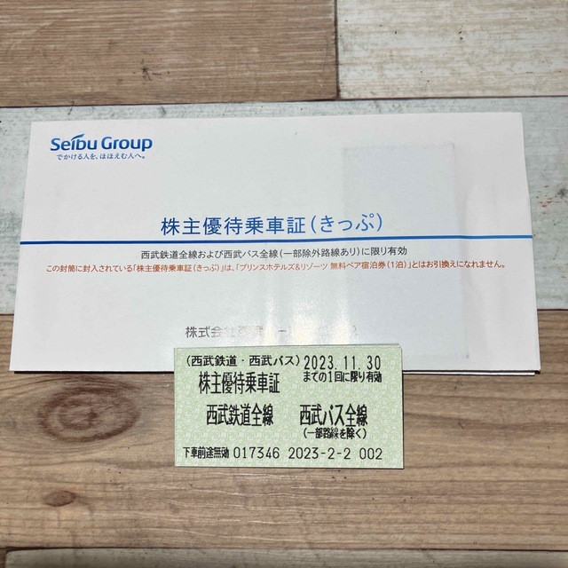 西武ホールディングス　株主優待乗車証　26枚乗車券/交通券