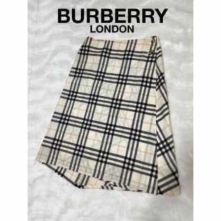 バーバリー(BURBERRY)のBURBERRY バーバリーロンドン  ノバチェック ラップ巻きスカート 美品 (ひざ丈スカート)