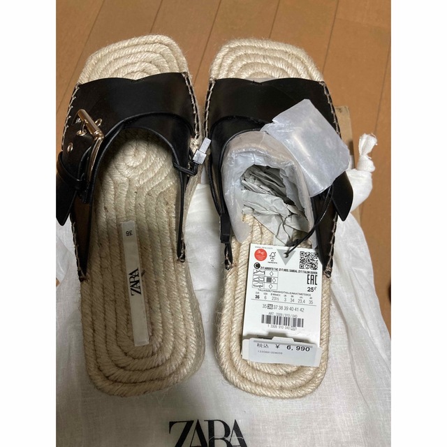 ZARA(ザラ)のzaraサンダル　新品タグ付き　サイズ36 レディースの靴/シューズ(サンダル)の商品写真