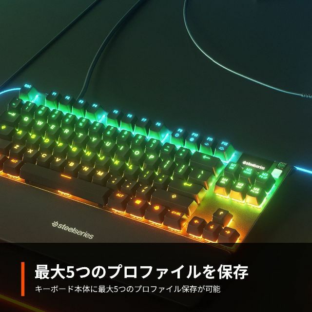 SteelSeries ゲーミングキーボード テンキーレス 有線 英語配列 Om